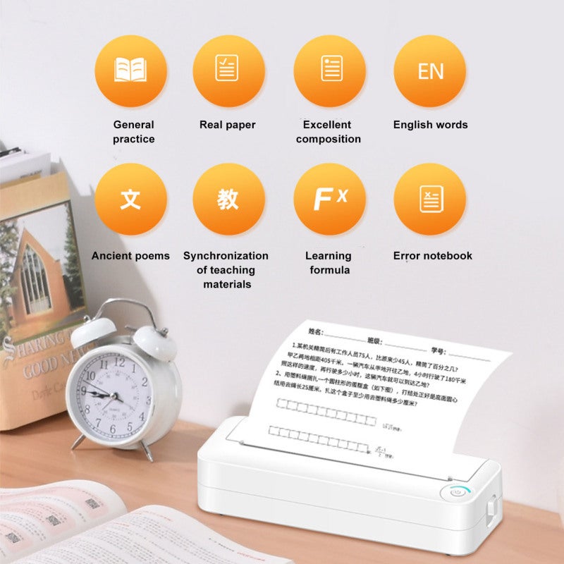 Portable Printer Thermal Technology Inkless Printing - Portable Printer for On-the-Go Use - Remote Printing via Bluetooth for Smart Devices - Image 4