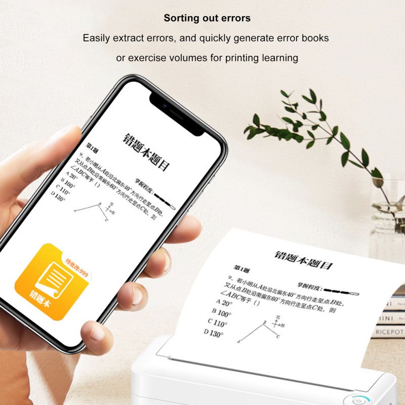 Portable Printer Thermal Technology Inkless Printing - Portable Printer for On-the-Go Use - Remote Printing via Bluetooth for Smart Devices - Image 2
