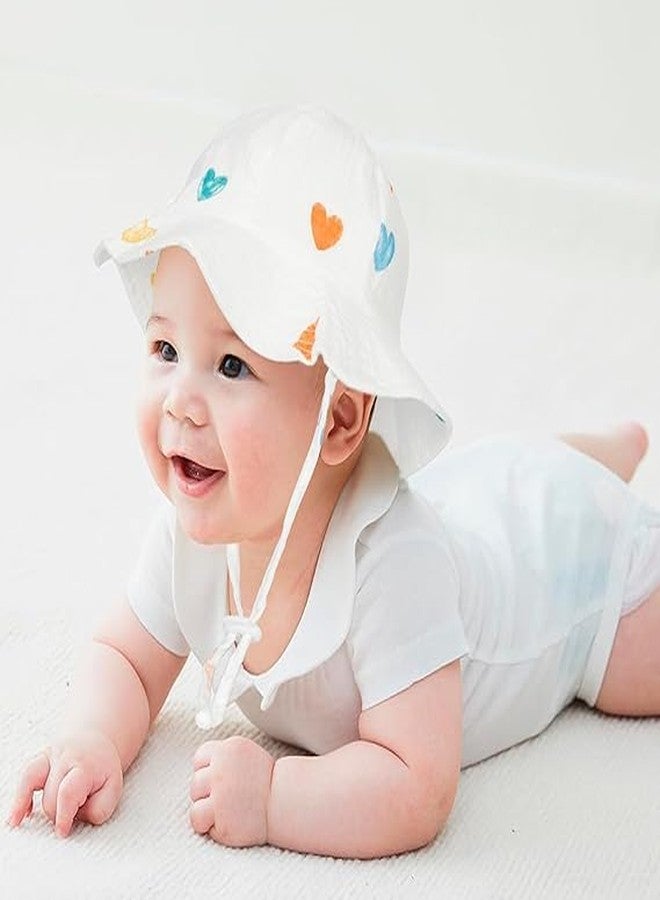 OVOY Baby Wide Brim UV-Sun-Protection-Hats - Adjustable Bucket Hat for Boys & Girls 3-12M, Newborn Soft Seersucker Summer Hat - Image 5