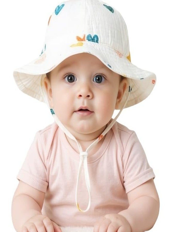 OVOY Baby Wide Brim UV-Sun-Protection-Hats - Adjustable Bucket Hat for Boys & Girls 3-12M, Newborn Soft Seersucker Summer Hat - Image 2