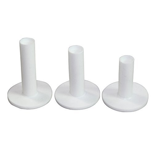 Scott Edward Golf Practice Rubber Tee for Practice Mat, 3 Pieces Different Sizes Packed, 75mm, 65mm, 54mm (White) - Image 1