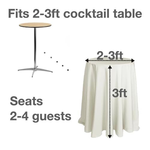 Urby 90 inches White Round Tablecloth for 4ft Round Folding Table That Seats 4-6 Guests, Round Tablecloth for Table with 4 Chairs, Ideal for Home or Events Such as Cocktail Party. - Image 3