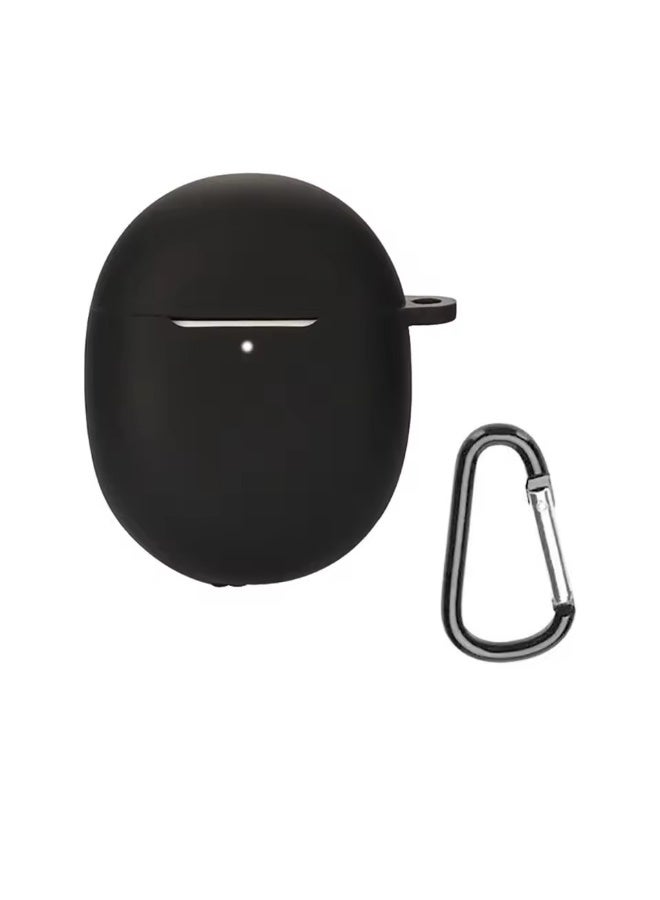 Soft Silicone Cover For Google Pixel buds Pro Case With Hook Antifall Protective Sleeve Accessories (Black) - Image 1