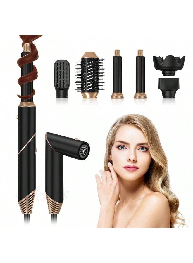 JAJEEK 6-in-1 Multifunction Hair Dryer Brush for Women – Fast-Heating Foldable Hot Air Comb with Replaceable Styling Heads, Ionic Technology & Heat-Resistant Gloves – Safe for All Hair Types - Image 3