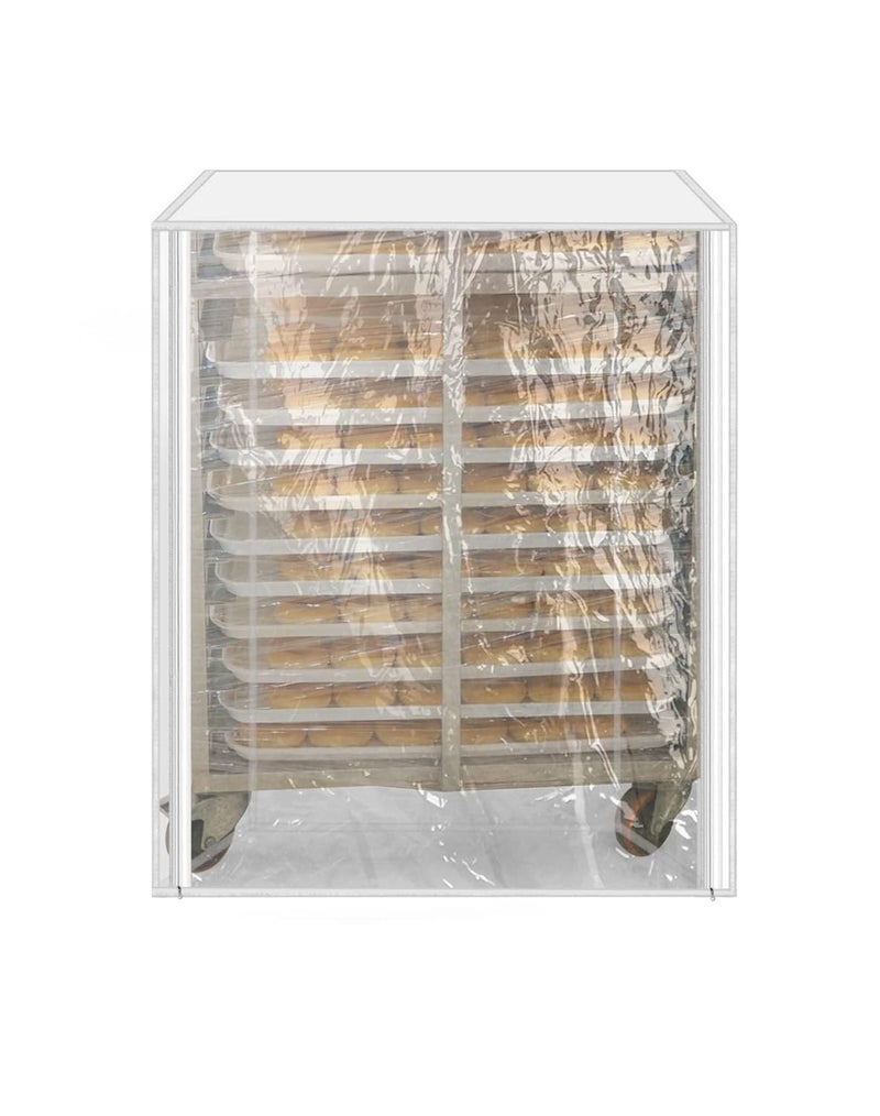 QWORK Plastic Pan Sheet Rack Cover, 10-Tier 28" x 23" x 33" Pan Rack Covers, Keep Your Bakery Goods Fresh, 2 Pack - Image 4