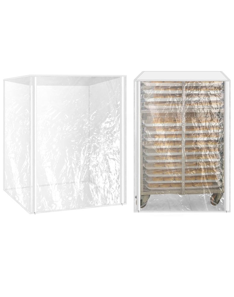 QWORK Plastic Pan Sheet Rack Cover, 10-Tier 28" x 23" x 33" Pan Rack Covers, Keep Your Bakery Goods Fresh, 2 Pack - Image 1