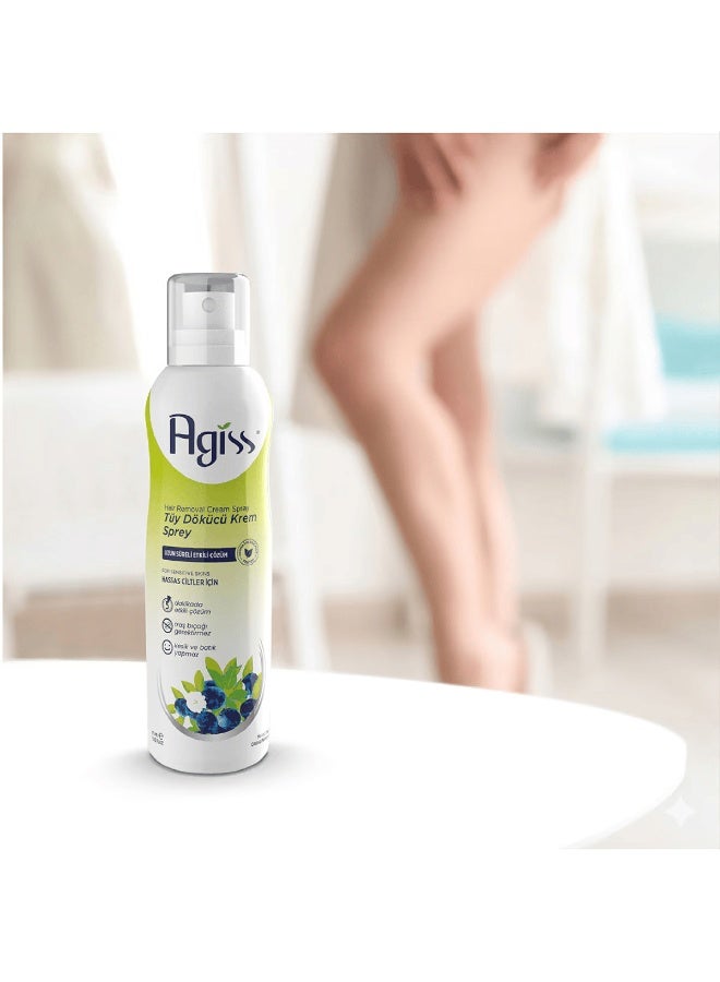 Agiss Hair Removal Cream Spray for Women – Fast & Painless Hair Removal, Smooth Skin Formula for Sensitive Skin – No Razor Needed – Long-Lasting Results - Image 3