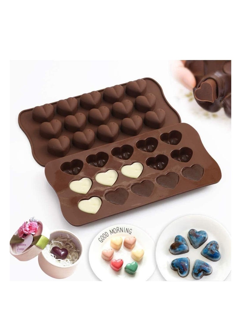 Heart Shaped Silicone Chocolate Mold - Molds for Cakes, Soaps, Ice Cream, Candy, and Jelly - Image 1