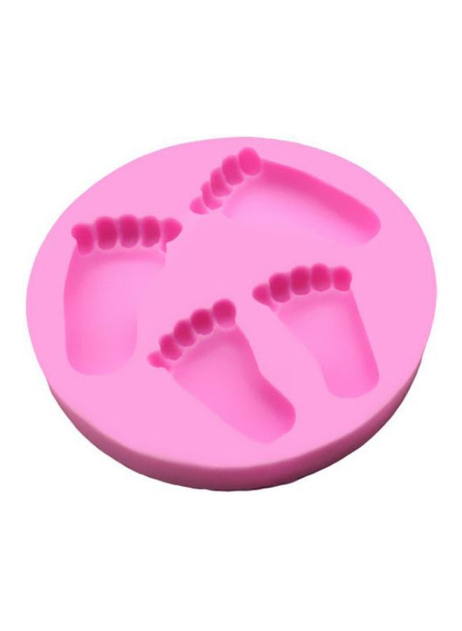 NIBEMINENT Small Feet Shaped Cake Mold Pink  - Image 1