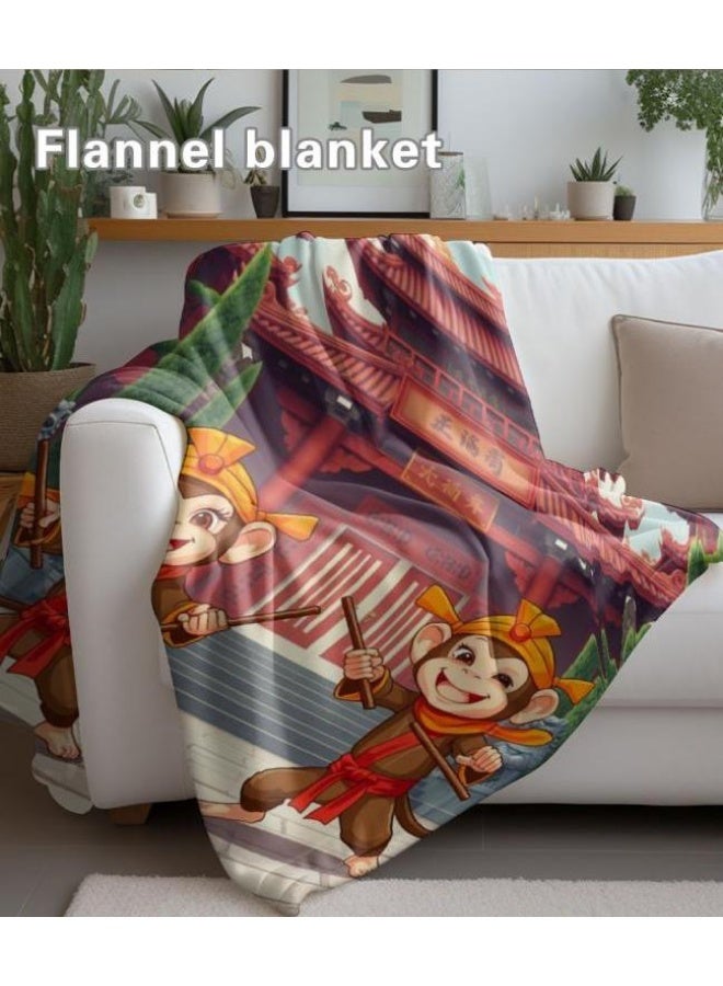 عام بطانية رقيقة من الفانيلا الكرتونية للأطفال أو الطلاب (دافئة ومريحة ومناسبة للنوم والألعاب) 100 سم * 150 سم - 90 - Image 4