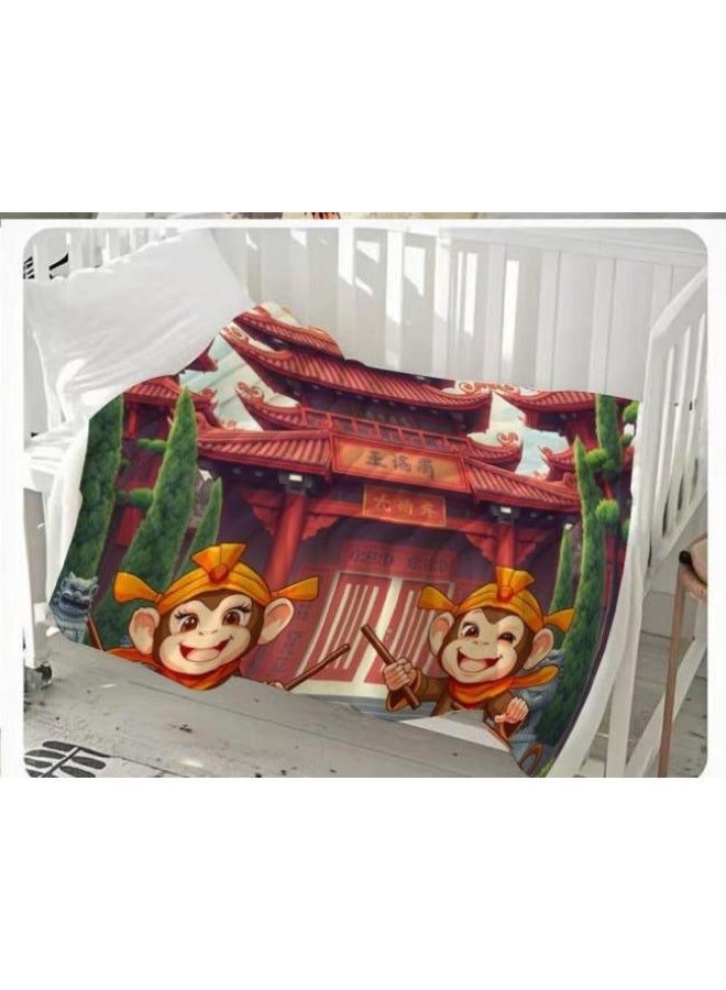 عام بطانية رقيقة من الفانيلا الكرتونية للأطفال أو الطلاب (دافئة ومريحة ومناسبة للنوم والألعاب) 100 سم * 150 سم - 90 - Image 1