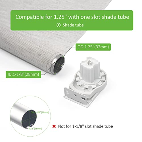 Rollerhouses Roller Shade Brackets with Mechanism Roller Shade Clutch+Skyline Mounting Brackets + End Plug for 1 1/4" Tube, White - Image 2