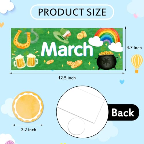 Omlisca 48 Pack Holiday Monthly Headliners 12 Months of The Year Bulletin Board Set Seasonal Monthly Headers Month Calendar Cards with 36 Round Colorful Cutouts for Classroom School Decorations - Image 5