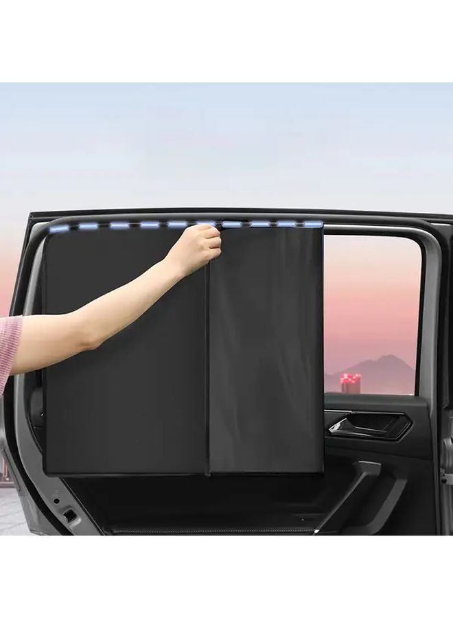 4 Piece Magnetic Car Window Screens Adjustable Curtains 99 UV Protection Folding Shades Night Privacy - Image 5