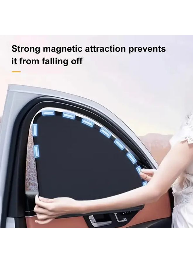 4 Piece Magnetic Car Window Screens Adjustable Curtains 99 UV Protection Folding Shades Night Privacy - Image 4