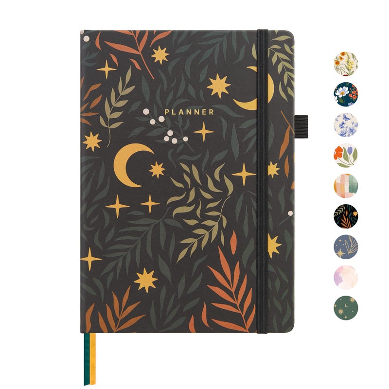 &And Per Se And Per Se Undated Planner â€“ A5 Weekly & Monthly Goal Planner for 72 Weeks (1.5 Years) â€“ Hardcover with Monthly Tab Stickers, Back Pocket & Habit Tracking (Lunar Leaf) - Image 1