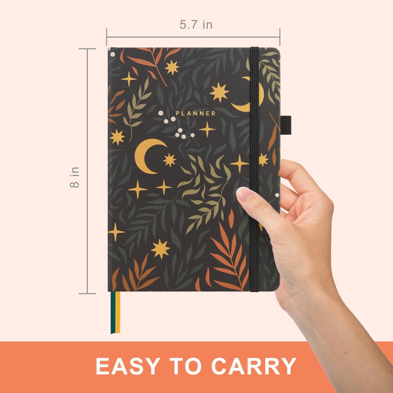 &And Per Se And Per Se Undated Planner â€“ A5 Weekly & Monthly Goal Planner for 72 Weeks (1.5 Years) â€“ Hardcover with Monthly Tab Stickers, Back Pocket & Habit Tracking (Lunar Leaf) - Image 2