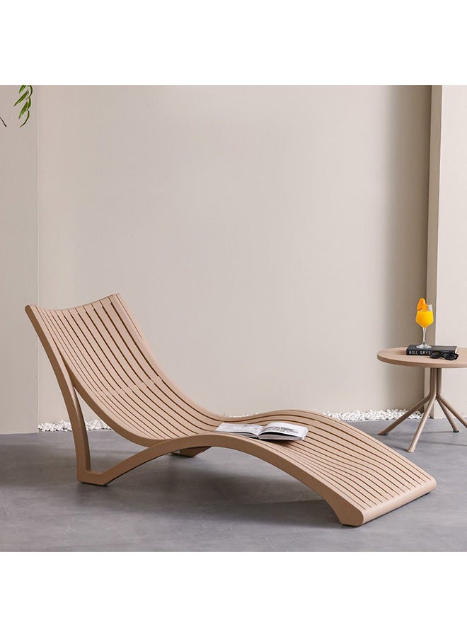 DANUBE HOME Gloria 1-Seater Polypropylene Sun Lounger | All Weather Patio Sunloungers | Single Relaxing Chair | Modern Design Outdoor Furniture For Gardens Lawns Poolsides L176xW72.5xH74cm - Taupe - Image 1