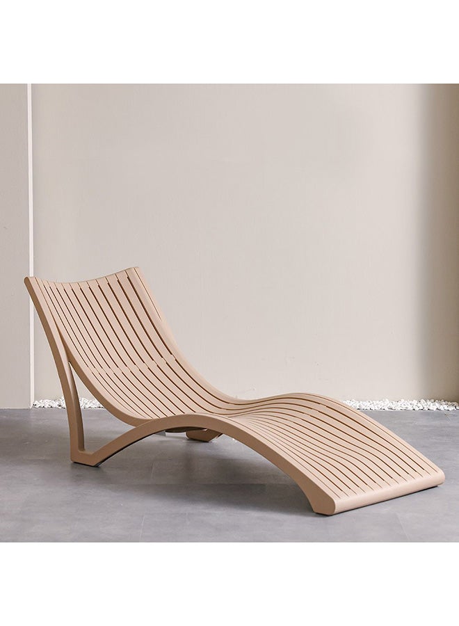 DANUBE HOME Gloria 1-Seater Polypropylene Sun Lounger | All Weather Patio Sunloungers | Single Relaxing Chair | Modern Design Outdoor Furniture For Gardens Lawns Poolsides L176xW72.5xH74cm - Taupe - Image 2
