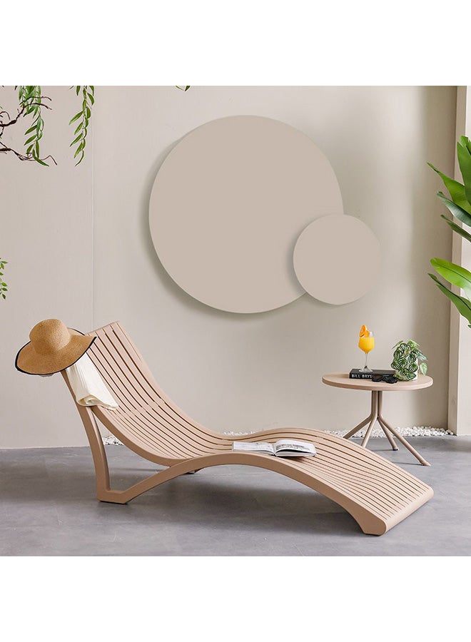 DANUBE HOME Gloria 1-Seater Polypropylene Sun Lounger | All Weather Patio Sunloungers | Single Relaxing Chair | Modern Design Outdoor Furniture For Gardens Lawns Poolsides L176xW72.5xH74cm - Taupe - Image 5