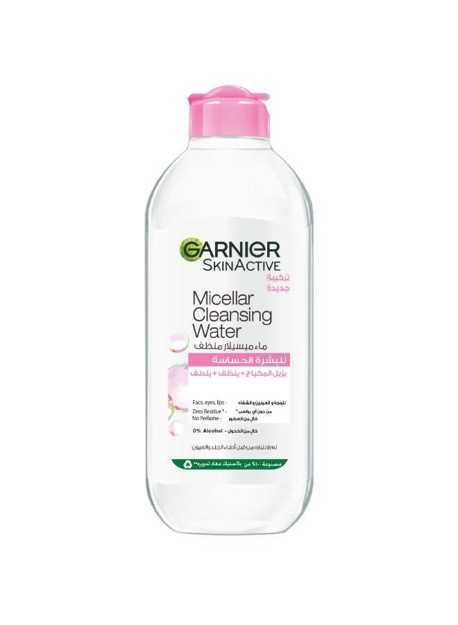 Garnier SkinActive, Micellar Cleansing Water for Sensitive Skin (Removes Makeup + Cleanses + Soothes) - 400 ml - Image 1