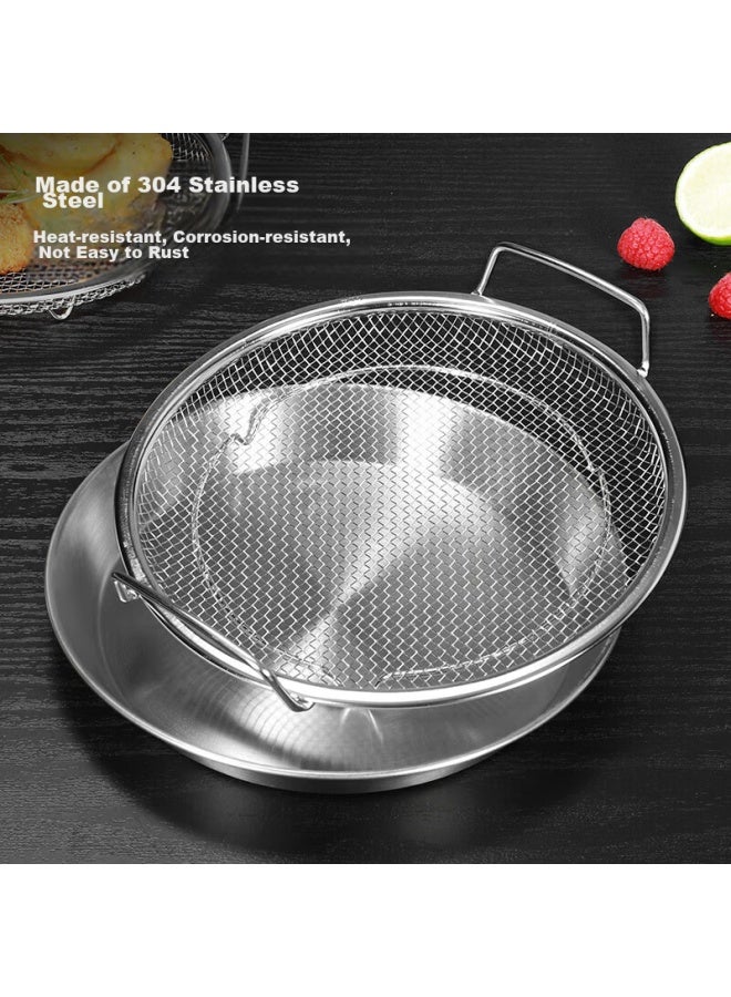 MAX COOK Meichun (maxcook) 304 Stainless Steel Strainer Skimmer, Oil Strainer For Frying, Draining Mesh, 22cm With Tray Mccu3439  - Image 3