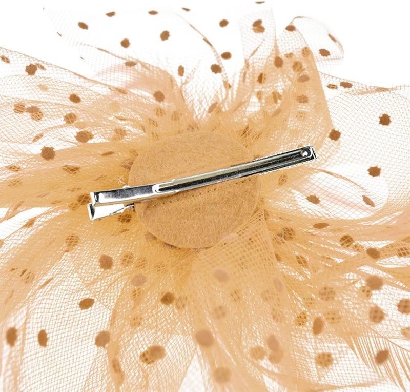 DRESHOW Fascinators Hat Flower Mesh Ribbons Feathers on a Headband and a Clip Tea Party Headwear for Girls and Women - Image 4