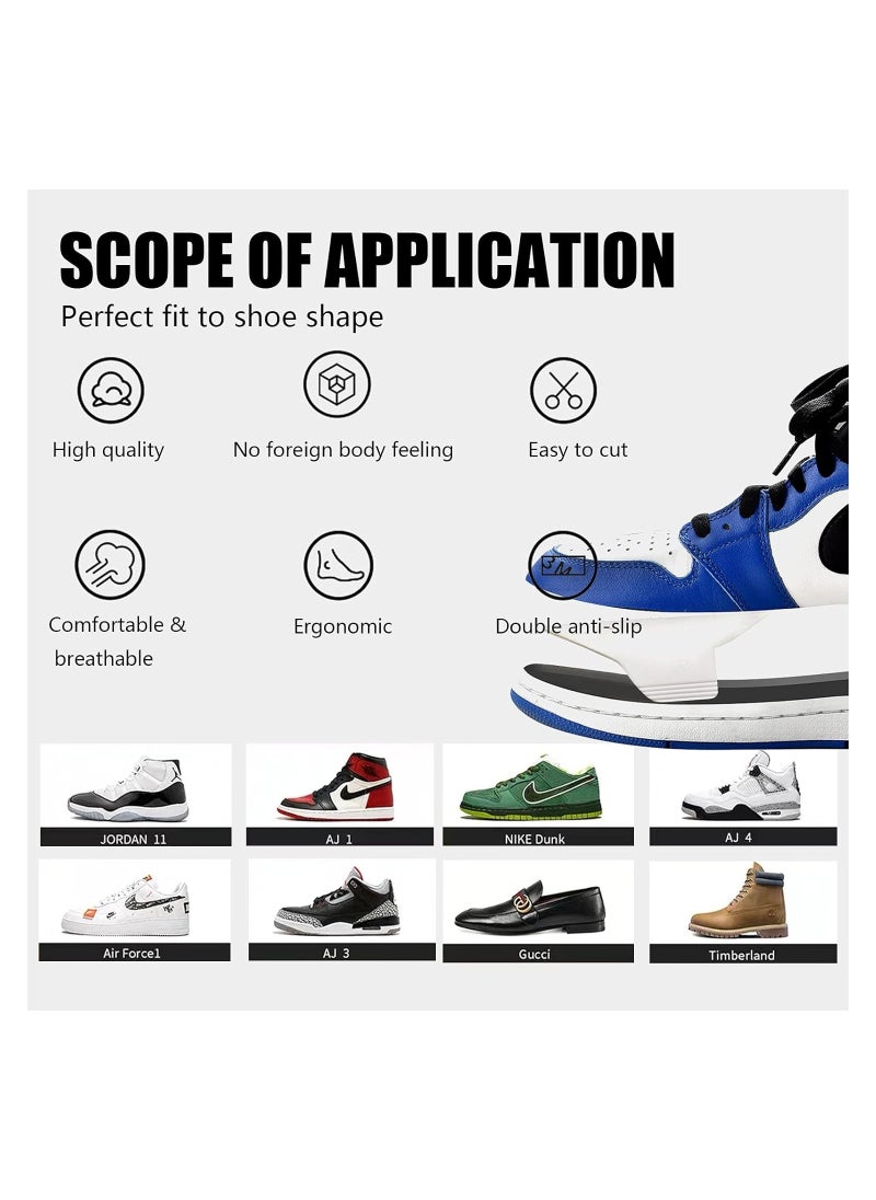 KASTWAVE KASTWAVE Crease Protectors for Air Force Shoes, Sneakers Guards Anti, Wrinkle Shoes Protector Inserts Black and White (2 pairs)  - Image 3