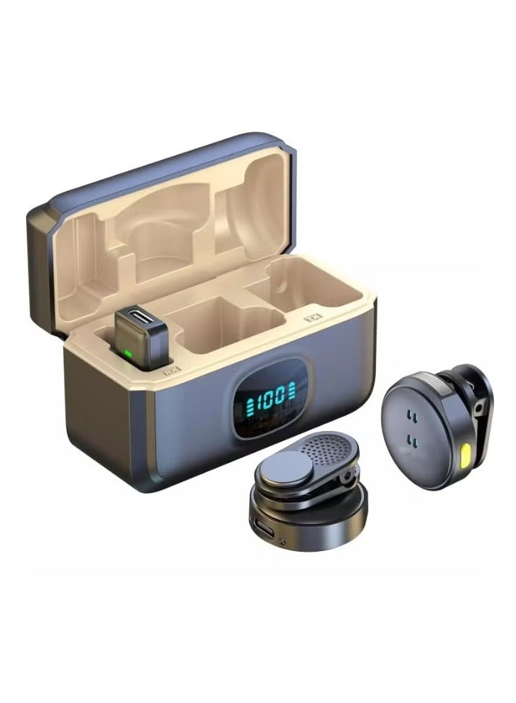 لافاليير ميكروفون لاسلكي (2 TX + 1 RX + علبة شحن)، ميكروفون لاسلكي للصدر مع 48 كيلو هرتز / 16 بت، إلغاء الضوضاء، مدى 200 قدم، بطارية 40 ساعة لـ TikTok و YouTube و Vlogging وتسجيل الفيديو والبث المباشر - Image 1