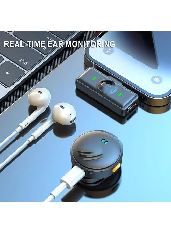 لافاليير ميكروفون لاسلكي (2 TX + 1 RX + علبة شحن)، ميكروفون لاسلكي للصدر مع 48 كيلو هرتز / 16 بت، إلغاء الضوضاء، مدى 200 قدم، بطارية 40 ساعة لـ TikTok و YouTube و Vlogging وتسجيل الفيديو والبث المباشر - Image 5