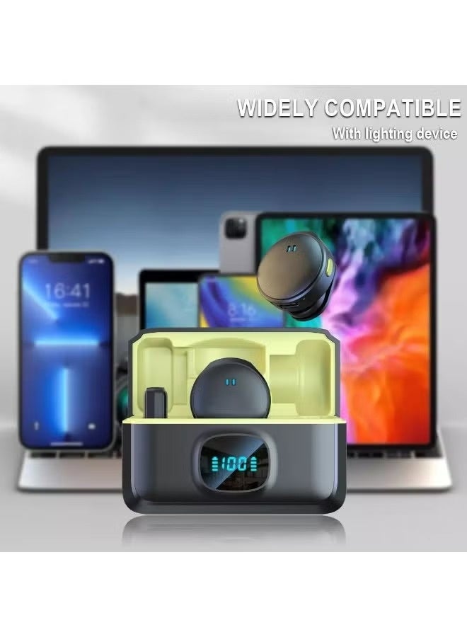 لافاليير ميكروفون لاسلكي (2 TX + 1 RX + علبة شحن)، ميكروفون لاسلكي للصدر مع 48 كيلو هرتز / 16 بت، إلغاء الضوضاء، مدى 200 قدم، بطارية 40 ساعة لـ TikTok و YouTube و Vlogging وتسجيل الفيديو والبث المباشر - Image 4