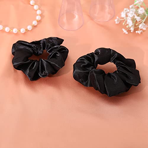 Estele Black Hair Ties Scrunchies Elatic Hair Band for Womens/girls (Pack of 2) - Image 2