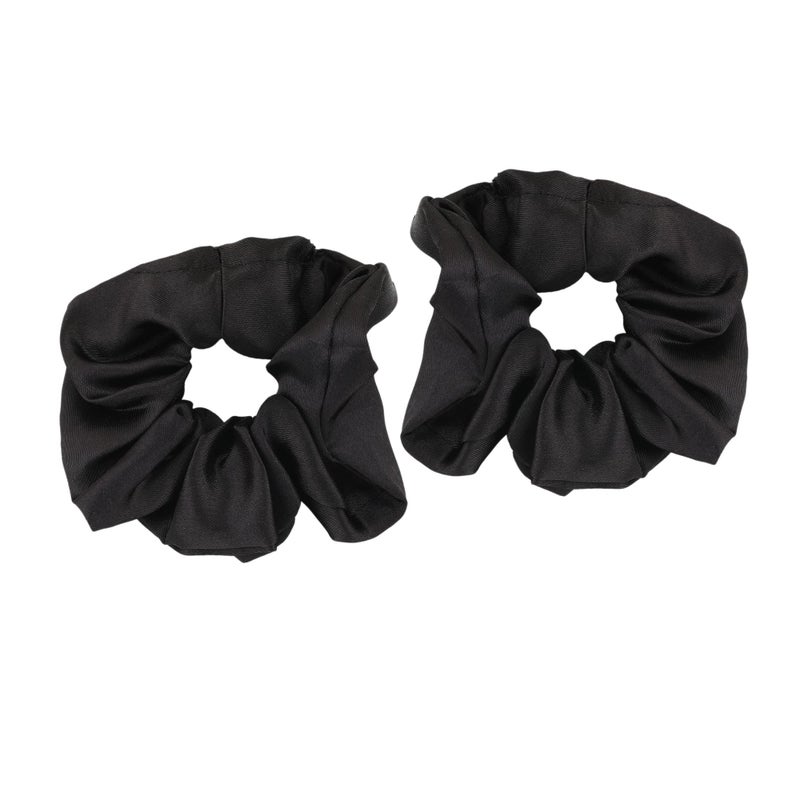 Estele Black Hair Ties Scrunchies Elatic Hair Band for Womens/girls (Pack of 2) - Image 3