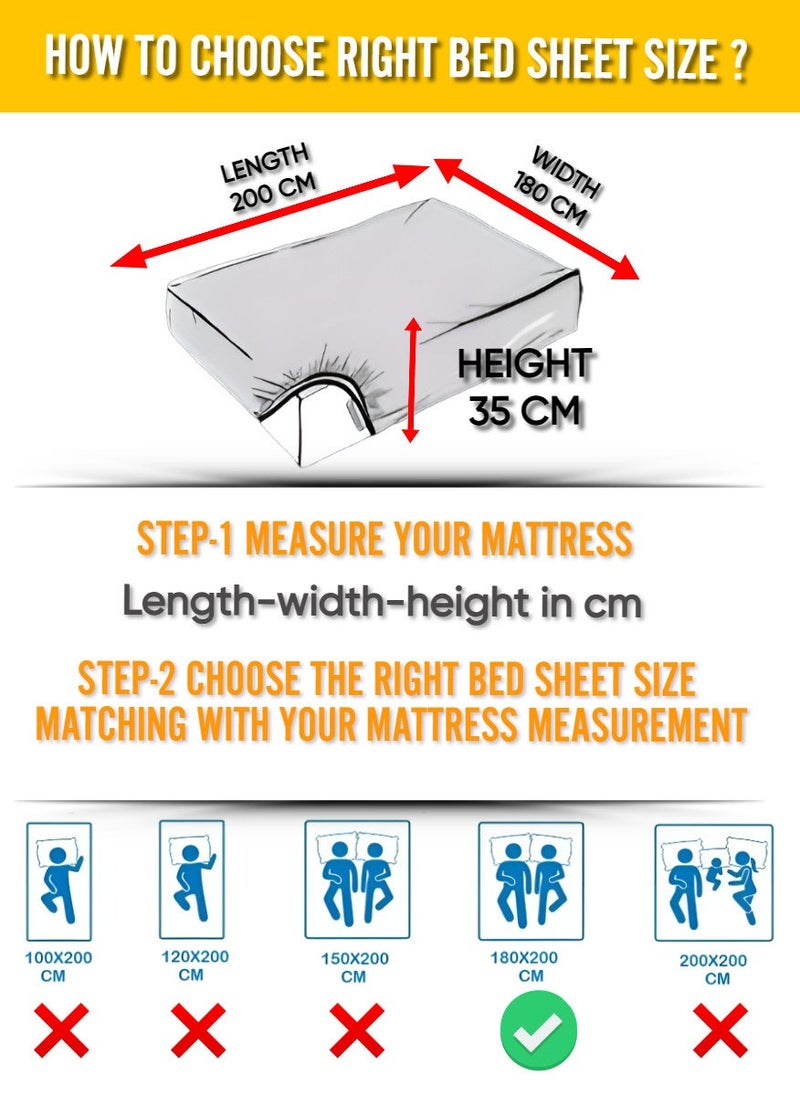بلوبيري ملاءة سرير قطنية قماش مخطط مع قطعة واحدة كيس وسادة 180x200+35 سم - Image 4