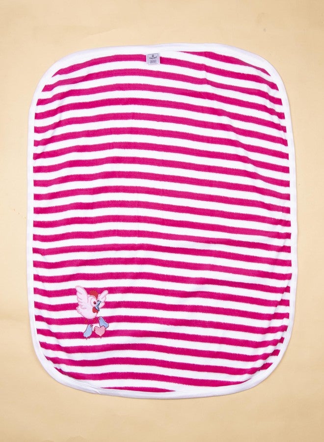 Tinycare Cotton Bath Towel for New Born, Extra Soft Terry Fabric Printed Towel for Kids/Toddler/Infants, Quick Absorbent, Reusable Napkins Bathing Towels (72 x 72 cm, Pink)_Pack of 1 - Image 3