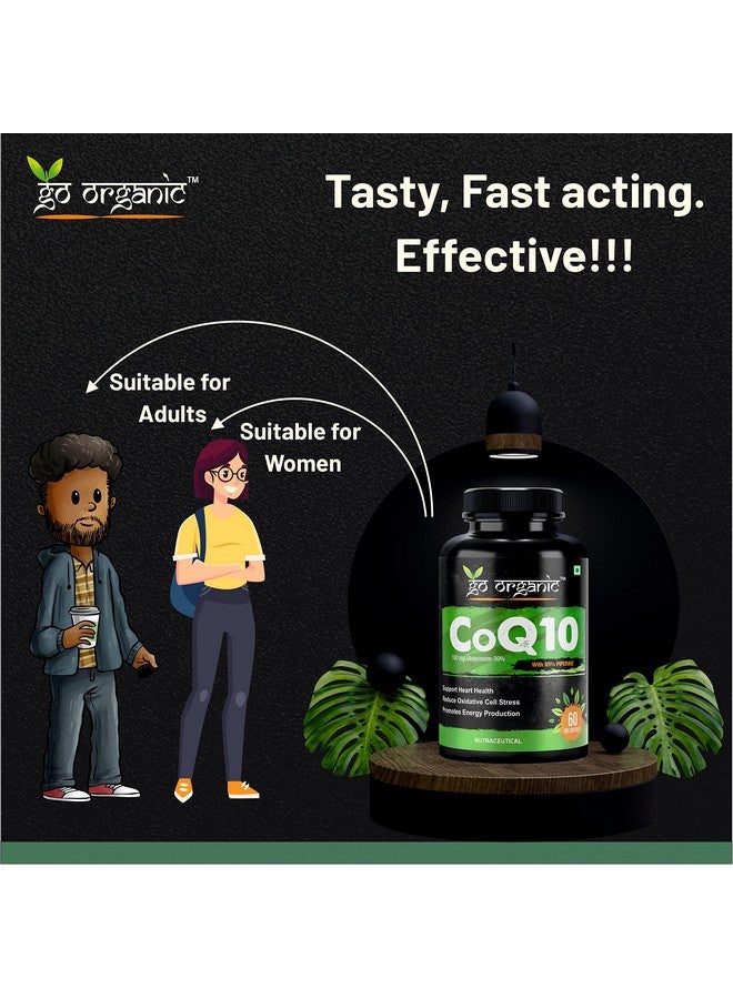 Go Organic Coenzyme Q10 100mg supplement with high absorption to improve BioPerine | CoQ10 100 mg supplement 60 Capsule | Coenzyme Q10 100mg Supplement for healthy heart and immunity 60 Count - Image 5