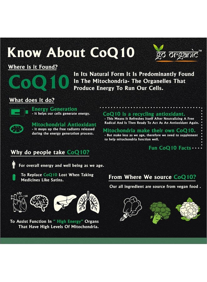 Go Organic Coenzyme Q10 100mg supplement with high absorption to improve BioPerine | CoQ10 100 mg supplement 60 Capsule | Coenzyme Q10 100mg Supplement for healthy heart and immunity 60 Count - Image 4
