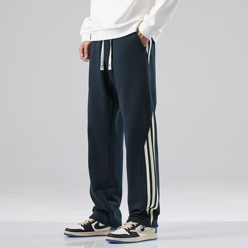 Wei Pants Men'S And Women'S American Style Retro Trendy Brand Striped Loose Straight Wide Leg Leg Leg Leg Leg Casual Pants Explosions Trendy - Image 1