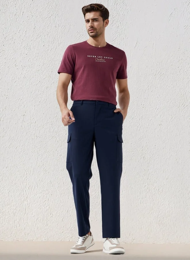 Iconic Iconic Men Slim Fit Crew Neck Short Sleeves Printed T-shirt