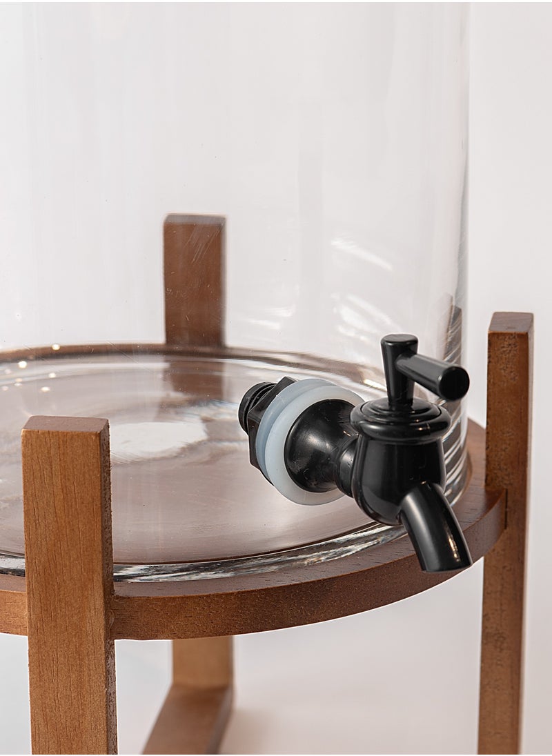 La Mesa Glass Juice Dispenser with Wooden Stand 5 Ltrs  - Image 2