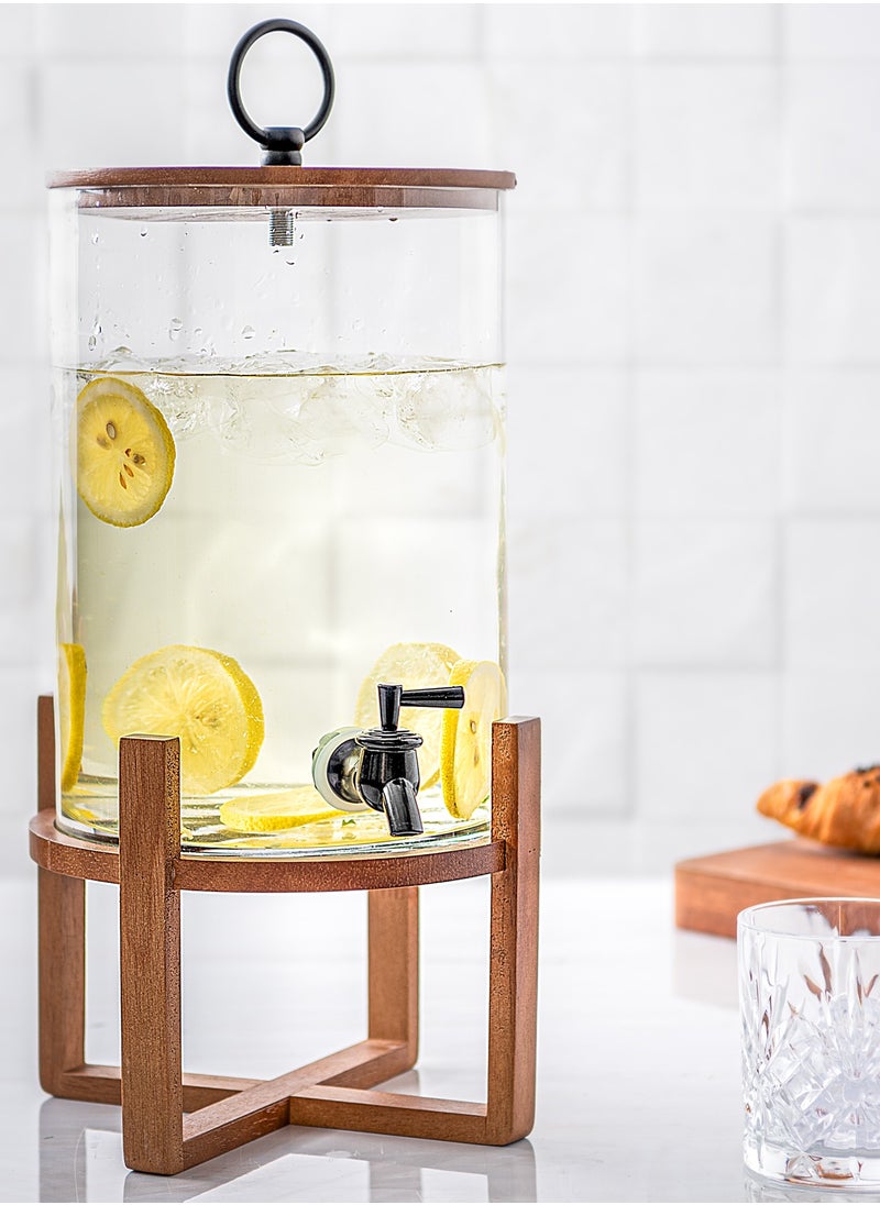 La Mesa Glass Juice Dispenser with Wooden Stand 5 Ltrs  - Image 4