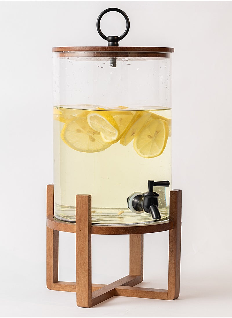 La Mesa Glass Juice Dispenser with Wooden Stand 5 Ltrs  - Image 5