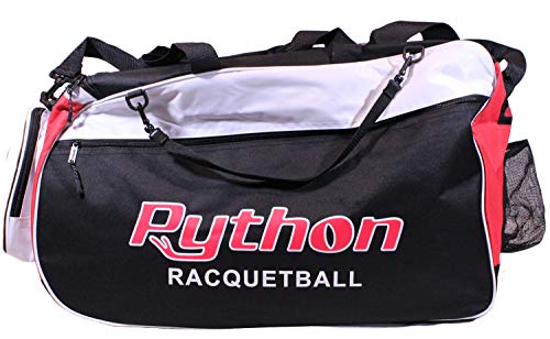 Python Racquetball Python Deluxe "Club" Racquetball Bag (Black/Red) - Image 3