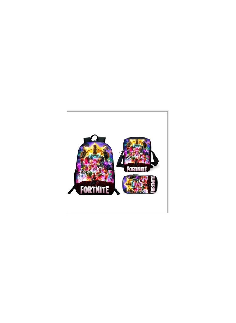 general Hot-selling anime cartoon backpack at the beginning of the school season large-capacity three-piece printed backpack-21 - Image 1
