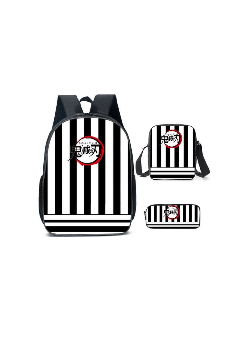 general Hot-selling anime cartoon backpack at the beginning of the school season large-capacity three-piece printed backpack-21 - Image 4