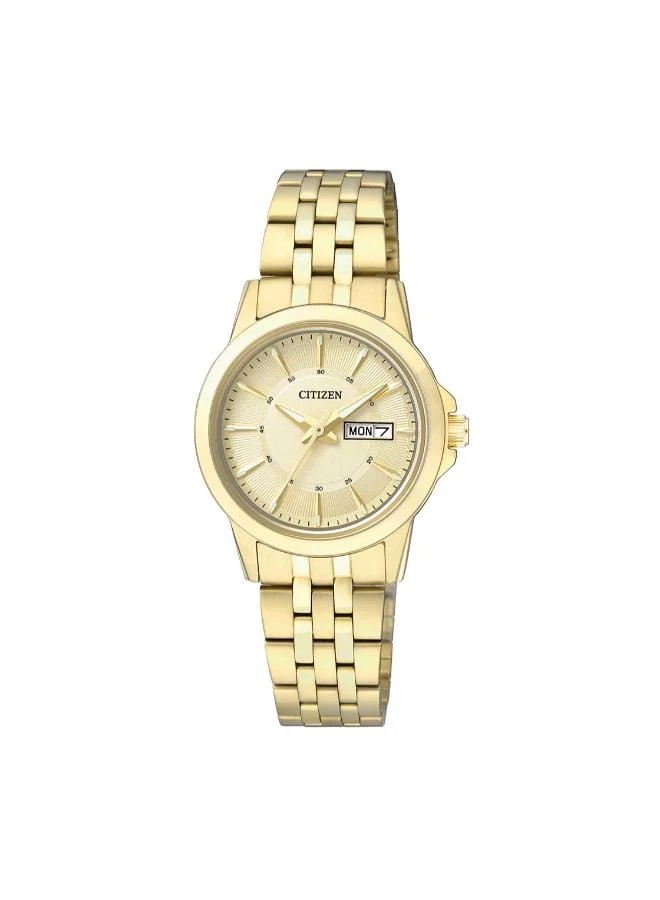 CITIZEN Women's Quartz Standard Pink Stainless Steel Strap with Gold Plating Strap - EQ0603-59P