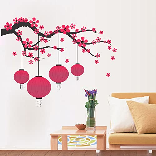 DecorVilla Decor Villa™ PVC Vinyl Tree with Lantern 3D Wall Sticker JUST Peel & Stick New Modern Art & Trendy Wall Stickers for Home Decoration, Living Room,Office Bedroom etc Size- 58 CM X 50 CM, Multicolor - Image 3