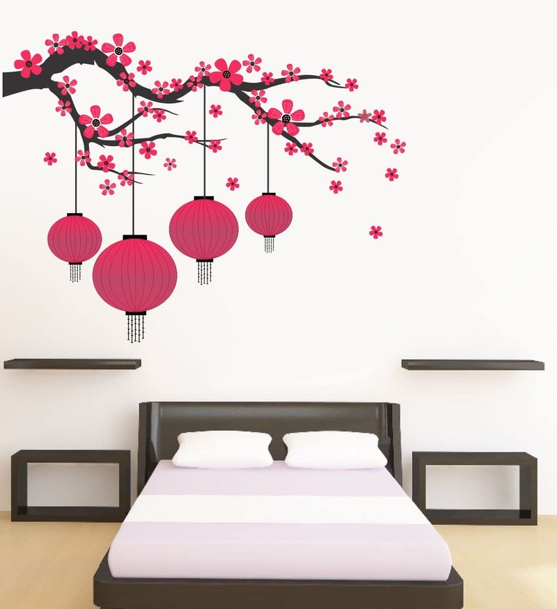 DecorVilla Decor Villa™ PVC Vinyl Tree with Lantern 3D Wall Sticker JUST Peel & Stick New Modern Art & Trendy Wall Stickers for Home Decoration, Living Room,Office Bedroom etc Size- 58 CM X 50 CM, Multicolor - Image 4