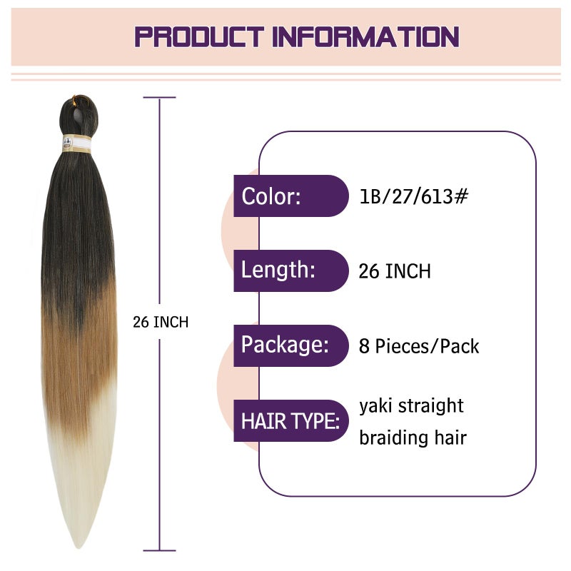 Beyond Beauty Braiding Hair pre stretched, Braids Synthetic Fiber Ombre Yaki Texture, Natural Easy Twist Braids Crochet Hair Hot Water Setting hair extensions - Image 4