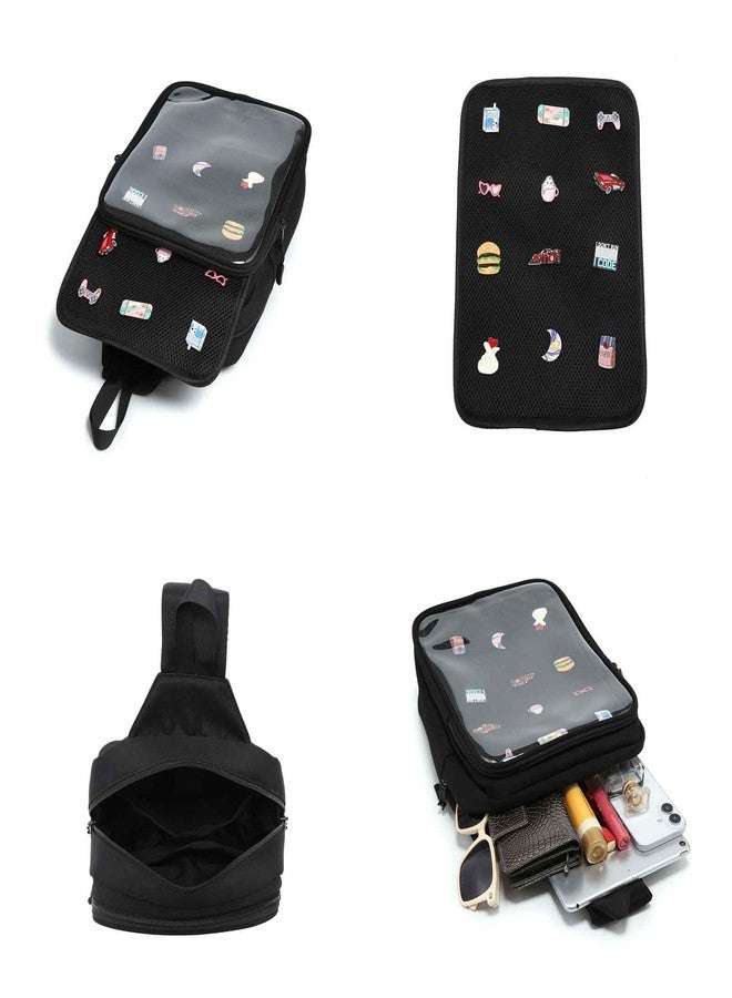RAINBOW SMILE Ita Bag Shoulder Bag Chest Bag with Pin Display, Adjustable Strap Crossbody Bag for Cosplay - Image 4
